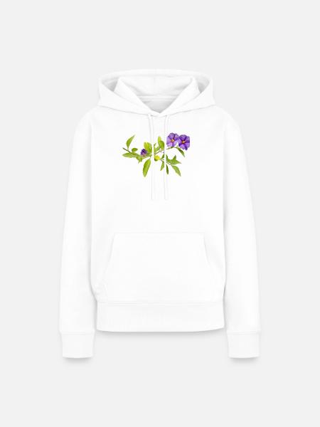 Enzian – alpine Eleganz - Frauen Premium Bio Hoodie - Weiß
