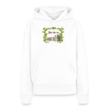 Potsdam - Sweat à capuche Premium bio Femme - blanc - Devant - Julia (174cm)