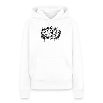 graffiti d’art urbain cool comme STYLE-WRITING - Sweat à capuche Premium bio Femme - blanc - Devant - Julia (174cm)