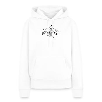 let's fetz, MTB, Mountainbike, Berge - Frauen Premium Bio Hoodie - Weiß - Vorne - Julia (174cm)