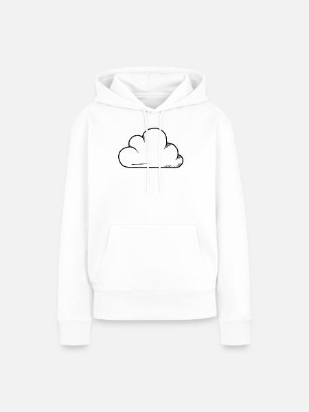 Cloud-Design - Frauen Premium Bio Hoodie - Weiß