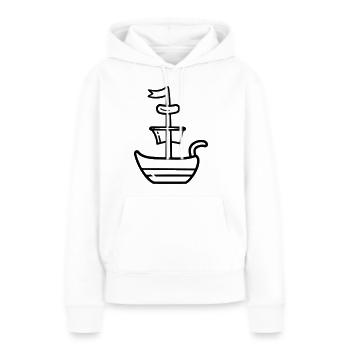 Bateau pirate - Sweat à capuche Premium bio Femme - blanc - Devant - Julia (174cm)