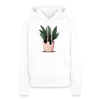 Pot pour chat - Sweat à capuche Premium bio Femme - blanc - Devant - Julia (174cm)