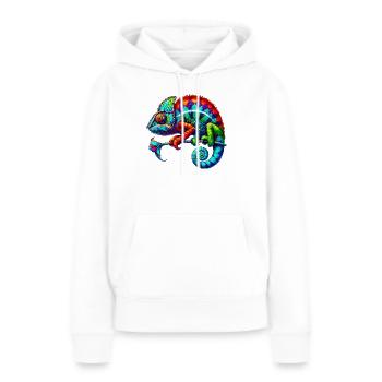 Caméléon - Sweat à capuche Premium bio Femme - blanc - Devant - Julia (174cm)