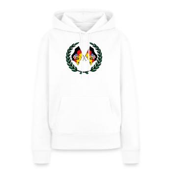 Drapeaux Couronne de laurier de la Sarre - Sweat à capuche Premium bio Femme - blanc - Devant - Julia (174cm)