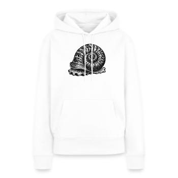 kunstvolle ornamentale Schnecke in Schwarz Weiß - Frauen Premium Bio Hoodie - Weiß - Vorne - Julia (174cm)
