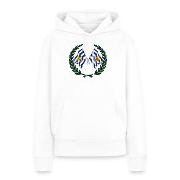 Drapeaux de la province de Zélande couronne de laurier - Sweat à capuche Premium bio Femme - blanc - Devant - Julia (174cm)