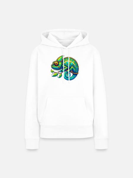Chamäleon - Frauen Premium Bio Hoodie - Weiß