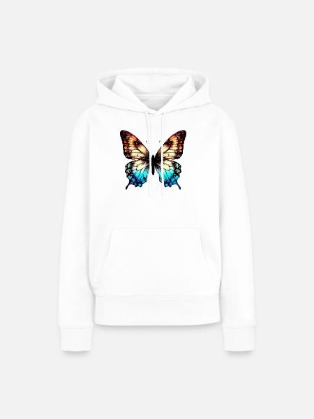 Schmetterling - Frauen Premium Bio Hoodie - Weiß