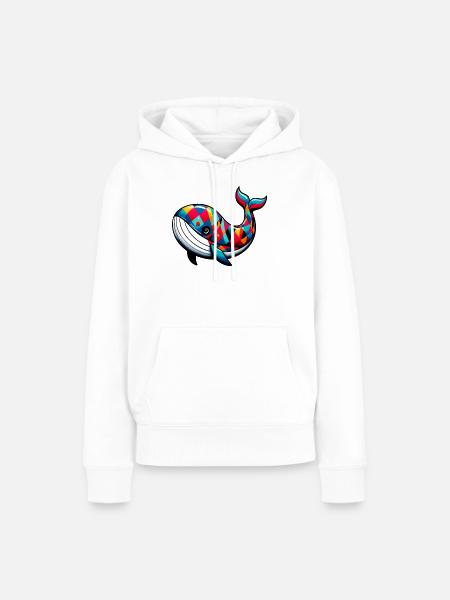 Harlekinwal - Frauen Premium Bio Hoodie - Weiß