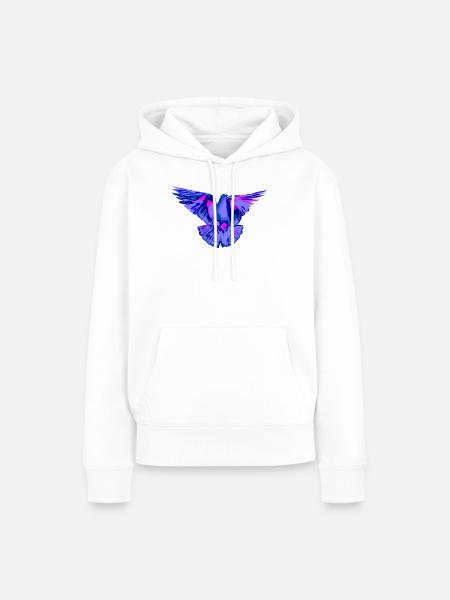 Taube blau - Frauen Premium Bio Hoodie - Weiß