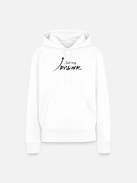 Getting drunk, Version 1 - Frauen Premium Bio Hoodie - Weiß