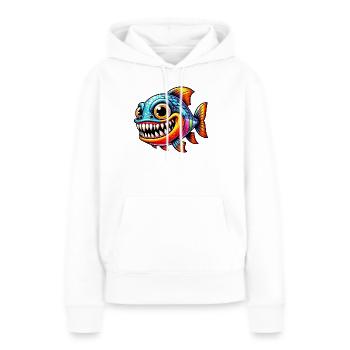 Piranha - Frauen Premium Bio Hoodie - Weiß - Vorne - Julia (174cm)