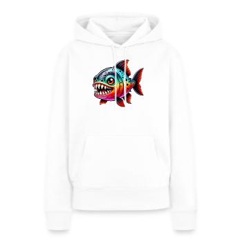 Piranha - Frauen Premium Bio Hoodie - Weiß - Vorne - Julia (174cm)