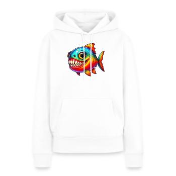 Piranha - Frauen Premium Bio Hoodie - Weiß - Vorne - Julia (174cm)