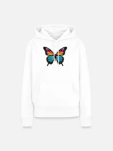 Schmetterling - Frauen Premium Bio Hoodie - Weiß