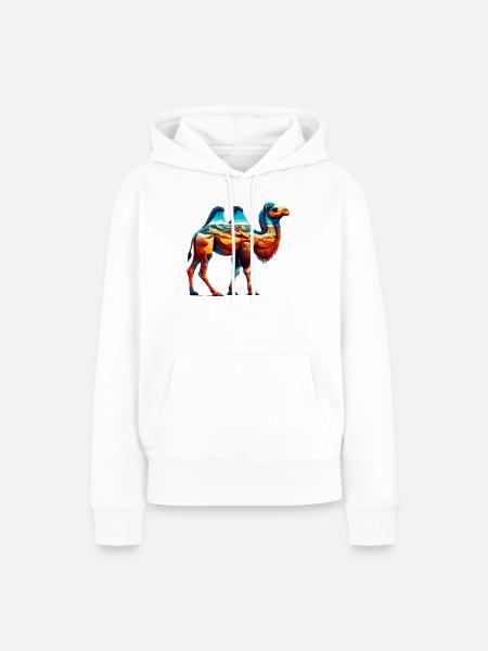 Kamel - Frauen Premium Bio Hoodie - Weiß