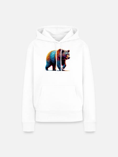 Bär - Frauen Premium Bio Hoodie - Weiß