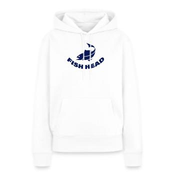 TÊTE DE POISSON - Sweat à capuche Premium bio Femme - blanc - Devant - Julia (174cm)