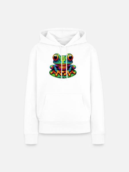 Frosch - Frauen Premium Bio Hoodie - Weiß