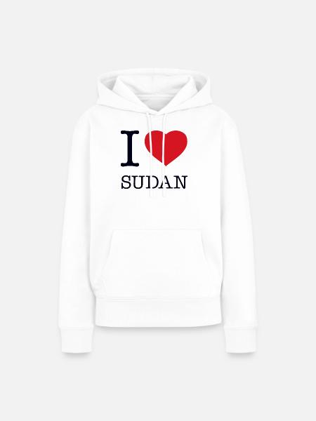 I LOVE SUDAN - Frauen Premium Bio Hoodie - Weiß