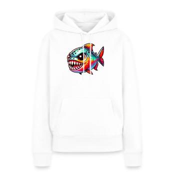 Piranha - Frauen Premium Bio Hoodie - Weiß - Vorne - Julia (174cm)