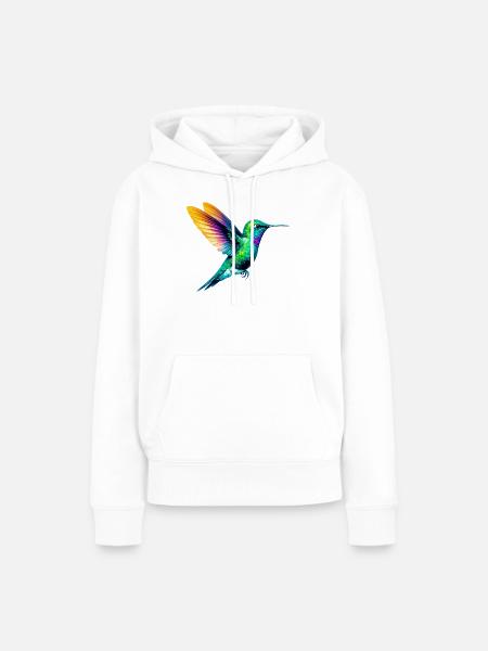 Kolibri - Frauen Premium Bio Hoodie - Weiß