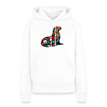 Siegel - Frauen Premium Bio Hoodie - Weiß - Vorne - Julia (174cm)