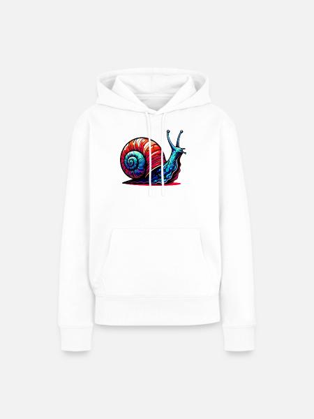 Schnecke - Frauen Premium Bio Hoodie - Weiß