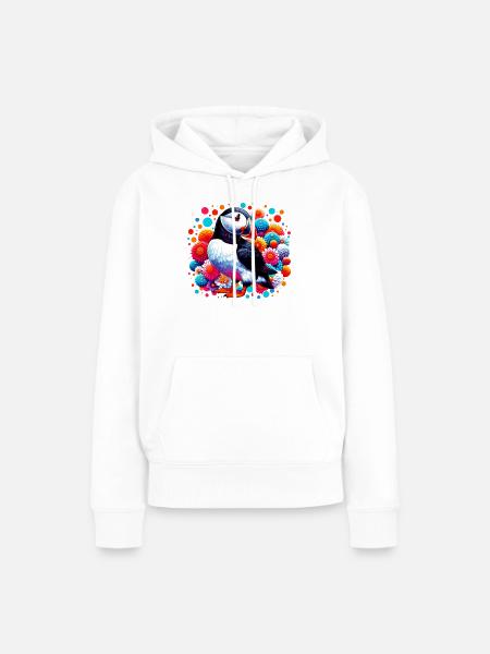 Papageitaucher - Frauen Premium Bio Hoodie - Weiß