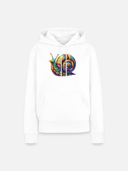 Schnecke - Frauen Premium Bio Hoodie - Weiß