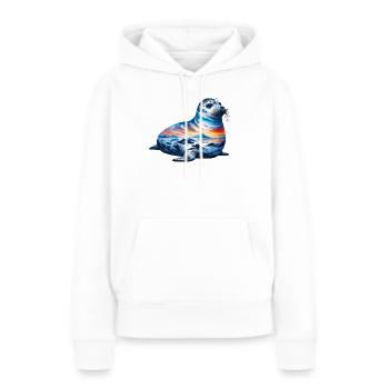 Siegel - Frauen Premium Bio Hoodie - Weiß - Vorne - Julia (174cm)