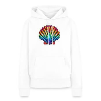 Muschel - Frauen Premium Bio Hoodie - Weiß - Vorne - Julia (174cm)