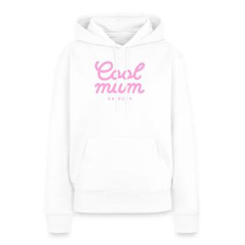 Typographie Cool Mum On Duty - Sweat à capuche Premium bio Femme - blanc - Devant - Julia (174cm)