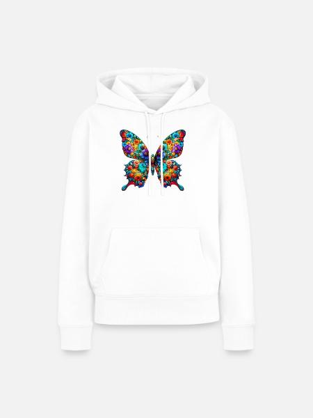 Schmetterling - Frauen Premium Bio Hoodie - Weiß