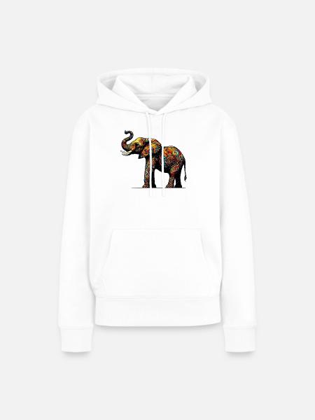 Elefant - Frauen Premium Bio Hoodie - Weiß