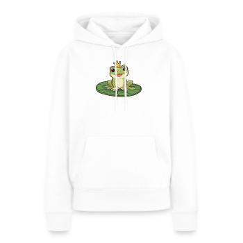 Froschkönig auf Seerose - Frauen Premium Bio Hoodie - Weiß - Vorne - Julia (174cm)