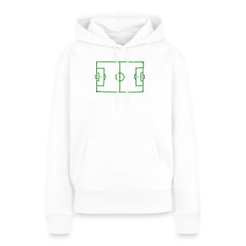Fußballfeld - Frauen Premium Bio Hoodie - Weiß - Vorne - Julia (174cm)