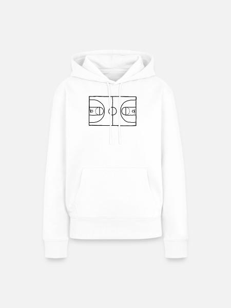 Baketballfeld - Frauen Premium Bio Hoodie - Weiß