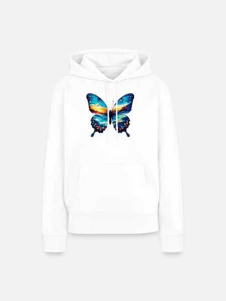 Schmetterling - Frauen Premium Bio Hoodie - Weiß