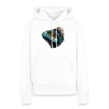Iguane - Sweat à capuche Premium bio Femme - blanc - Devant - Julia (174cm)