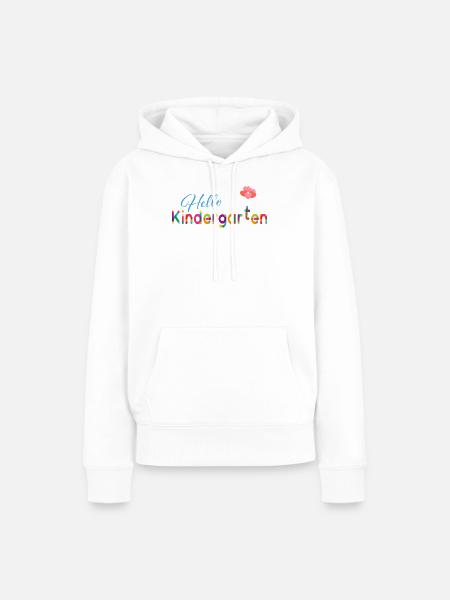 Hello Kindergarten - Frauen Premium Bio Hoodie - Weiß