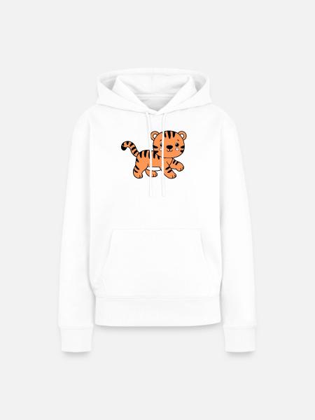 Tiger - Frauen Premium Bio Hoodie - Weiß