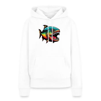 Piranha - Frauen Premium Bio Hoodie - Weiß - Vorne - Julia (174cm)