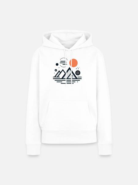 Gebirge - Frauen Premium Bio Hoodie - Weiß