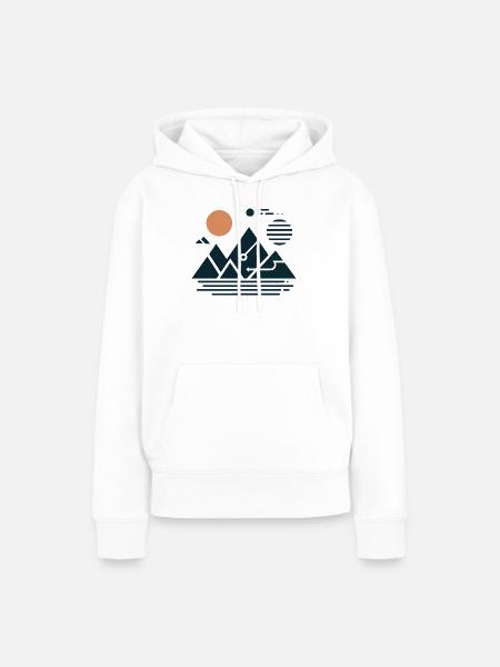 Gebirge - Frauen Premium Bio Hoodie - Weiß