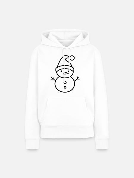 Schneemann - Frauen Premium Bio Hoodie - Weiß
