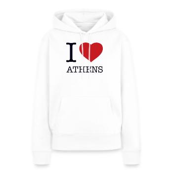 J’ADORE ATHÈNES - Sweat à capuche Premium bio Femme - blanc - Devant - Julia (174cm)