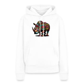 Nashorn - Frauen Premium Bio Hoodie - Weiß - Vorne - Julia (174cm)