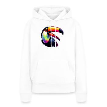 Toucan - Sweat à capuche Premium bio Femme - blanc - Devant - Julia (174cm)